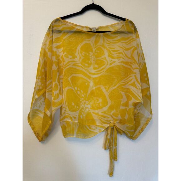Vintage Cache Yellow Sheer Top Size Medium - Picture 4 of 6